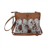 Ornate brown Leather & Hair On Bag