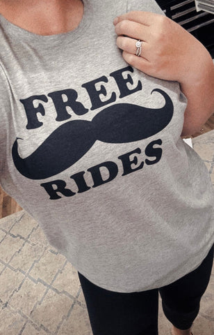 Free mustache rides T-shirt