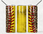 Softball Leopard Tumbler