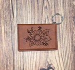 Sunflower W/Leaves Keychain wallet