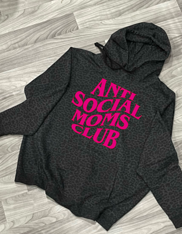 Anti Social Moms Club Blk/Leopard HOT PINK