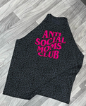 Anti Social Moms Club Blk/Leopard Rocker, HOT PINK